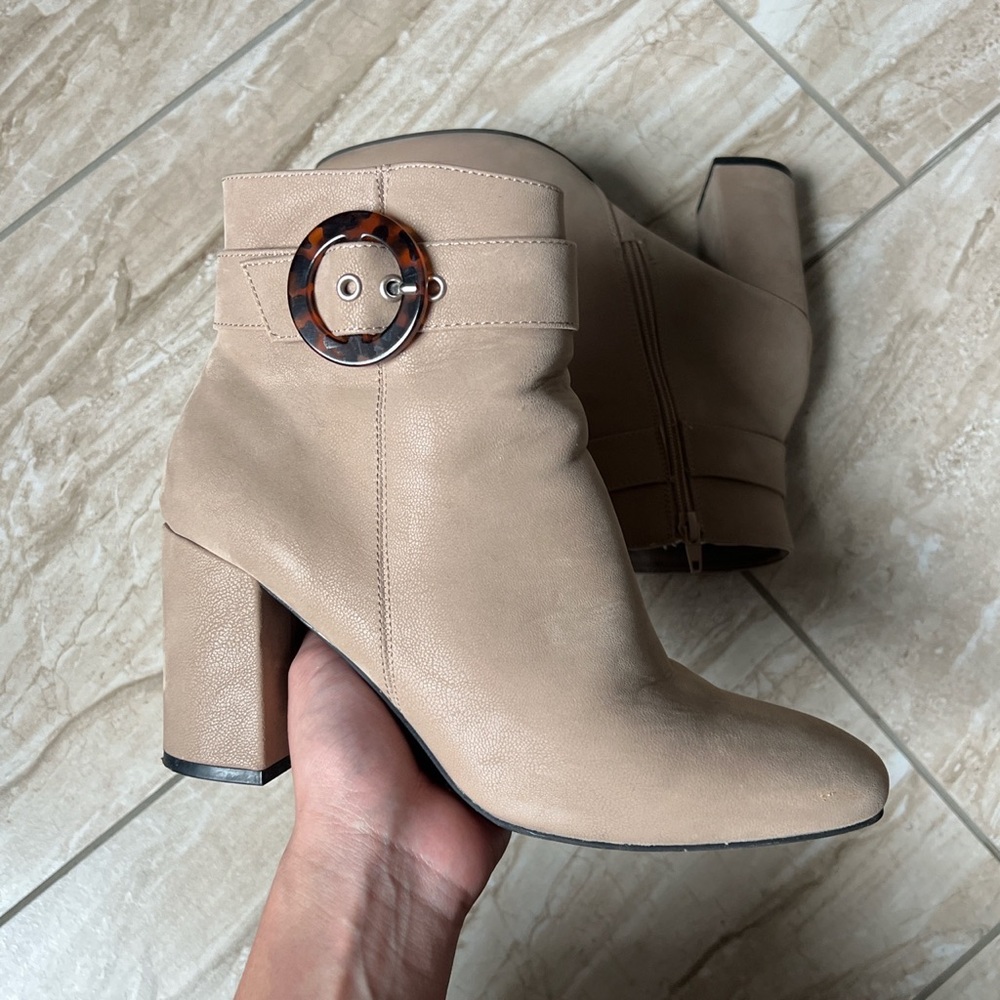Beige Suede MIA Booties
